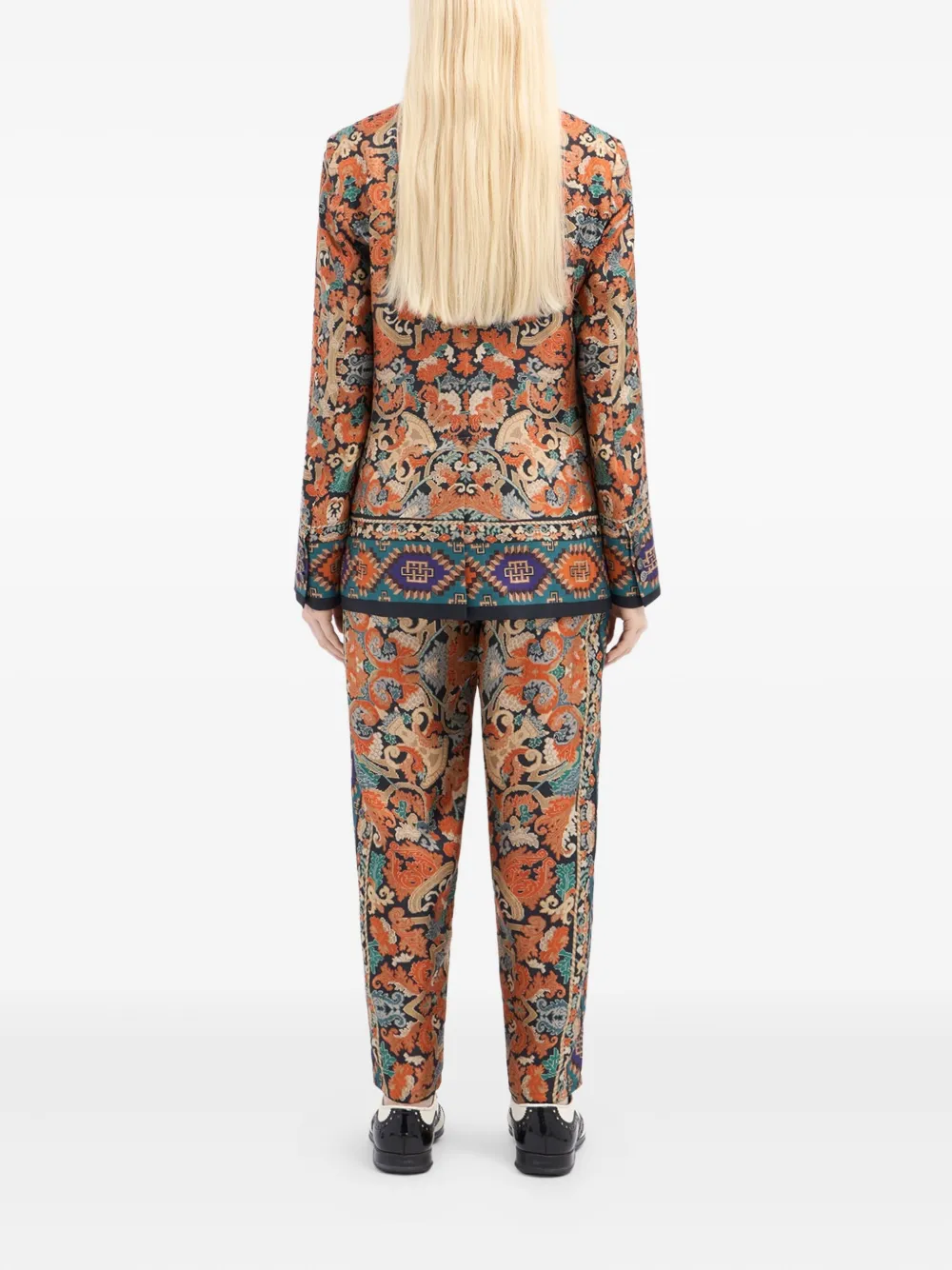 Pierre-louis Mascia Paisley-print Single-breasted Blazer In Brown