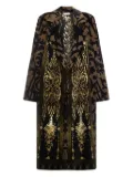 Pierre-Louis Mascia damask-print velvet coat - Brown