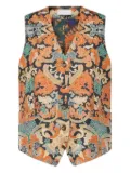 Pierre-Louis Mascia geometric-pattern waistcoat - Orange