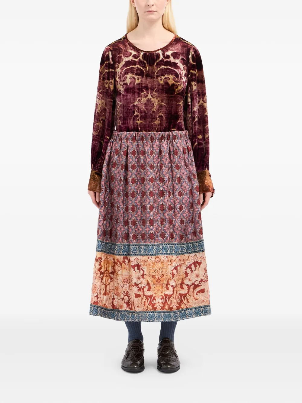 Pierre-Louis Mascia Midi-rok met geometrisch patroon - Roze