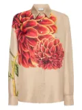 Pierre-Louis Mascia dahlia print silk shirt - Neutrals