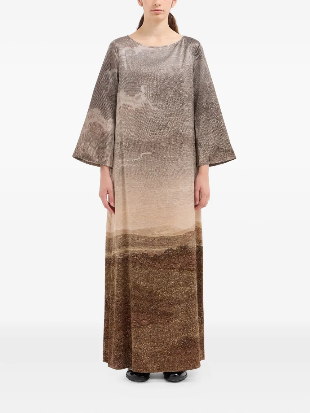 Pierre-Louis Mascia Maxi-jurk met abstract patroon - Beige