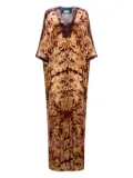 Pierre-Louis Mascia abstract-pattern maxi dress - Brown