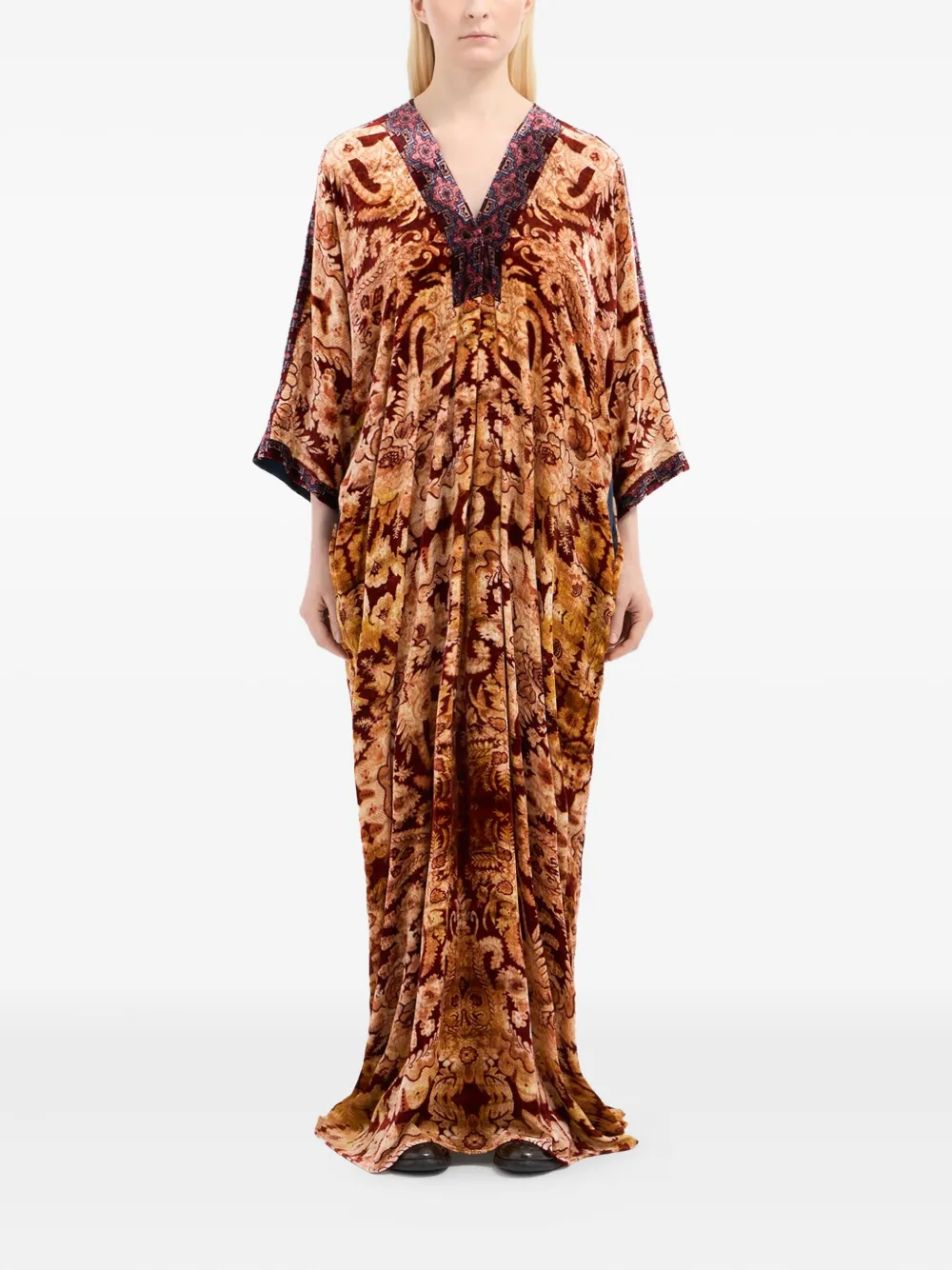 Pierre-Louis Mascia Maxi-jurk met abstract patroon - Bruin