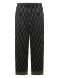 Pierre-Louis Mascia diamond-pattern drawstring-waist trousers - Black