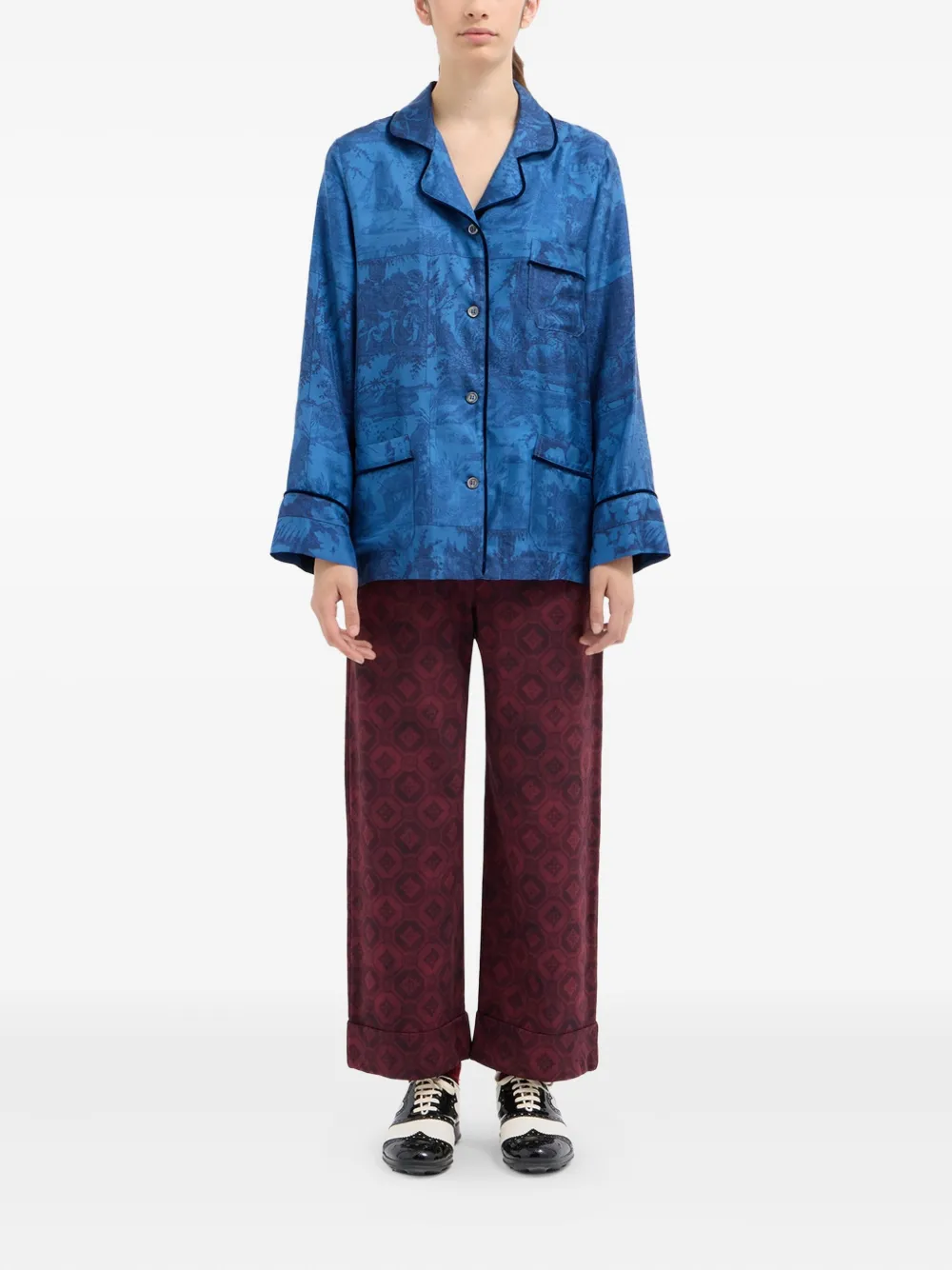 Pierre-Louis Mascia Blouse met print - Blauw