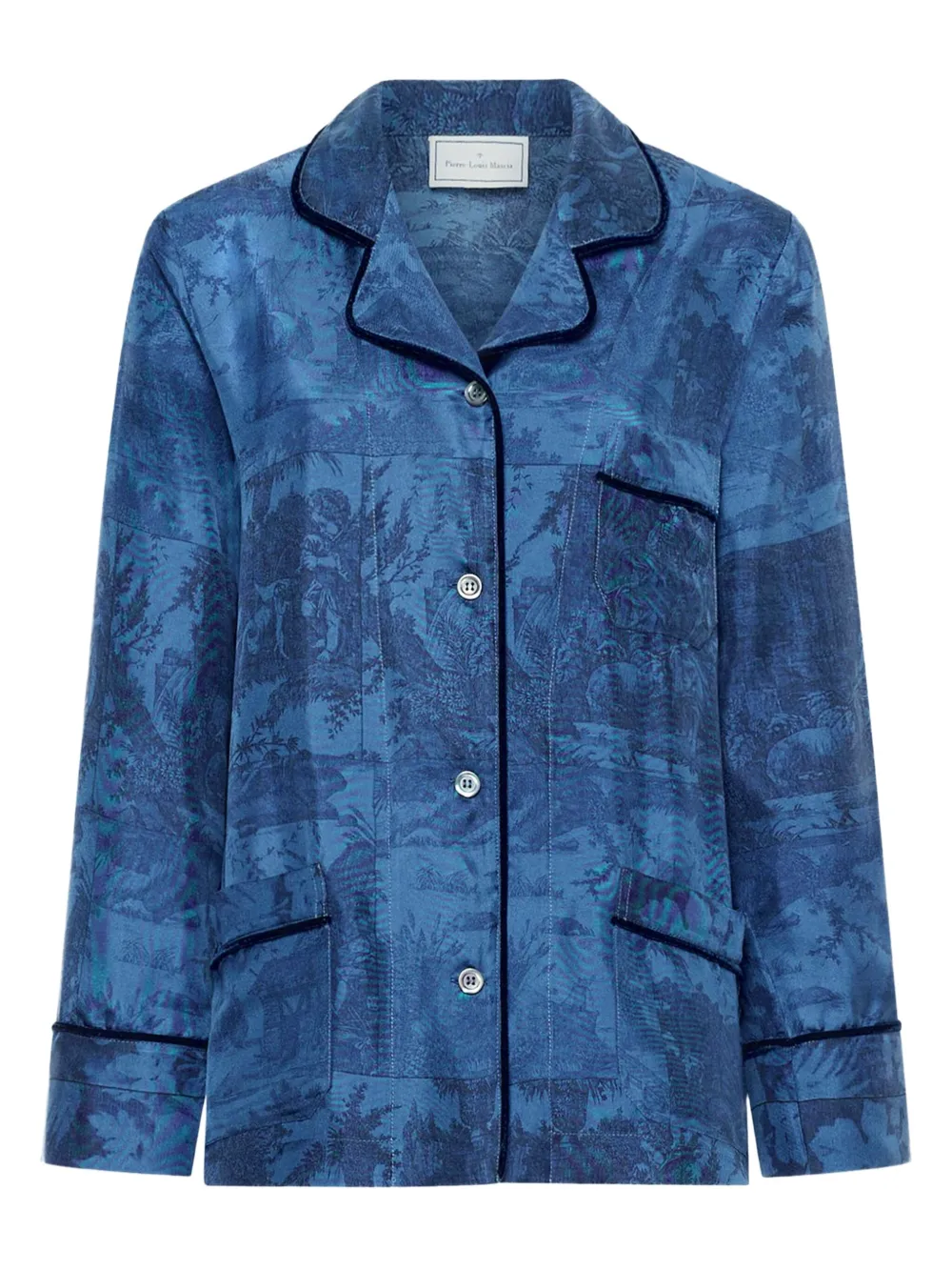 Pierre-Louis Mascia Camicia con stampa Landscape - Blu