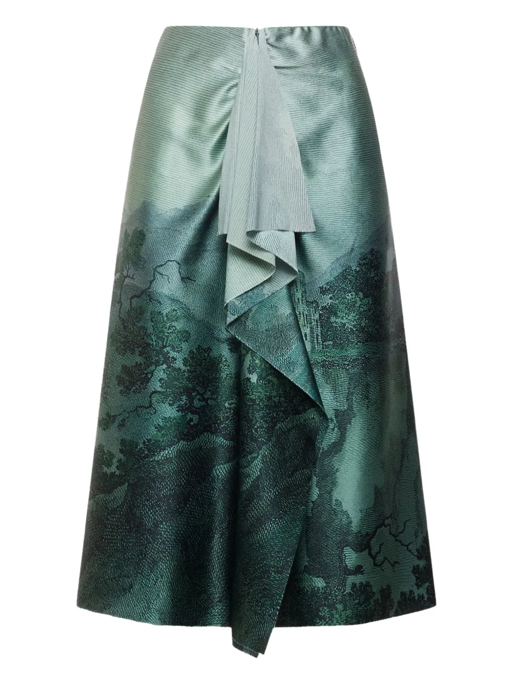 Pierre-Louis Mascia Rok van zijdeblend met ruches - Blauw