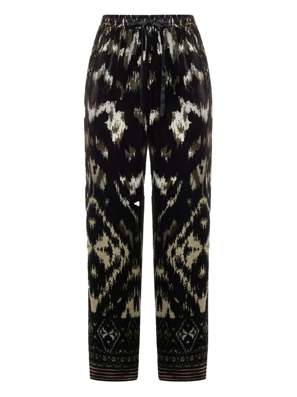 Pierre-louis Mascia All-over Print Drawstring-waist Trousers In Black