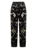 Pierre-Louis Mascia all-over print drawstring-waist trousers - Black