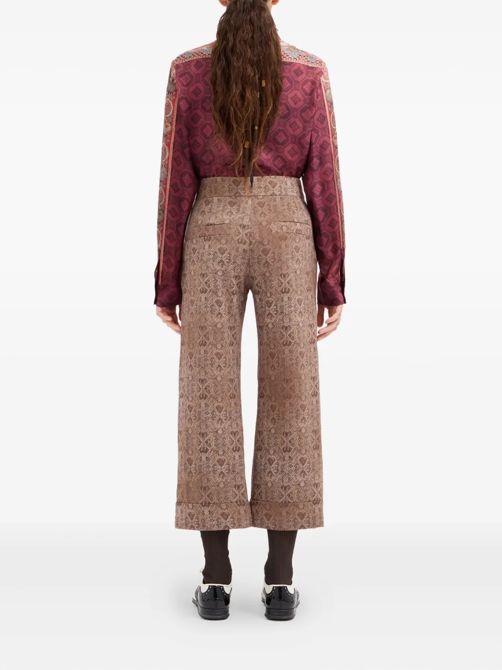 Pierre-louis Mascia Geometric-pattern Trousers In Neutral