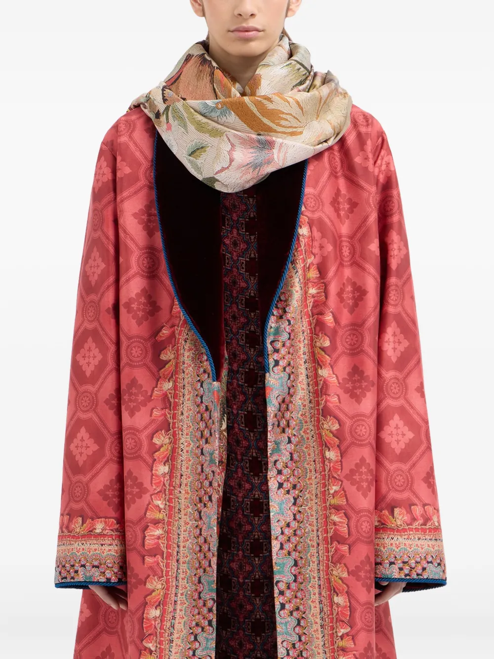 Pierre-louis Mascia Floral-pattern Rectangular-shape Scarf In Multi