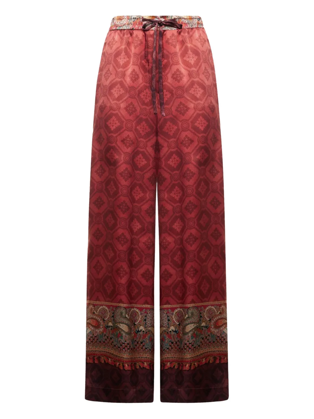 Pierre-louis Mascia Geometric-pattern Trousers In Red