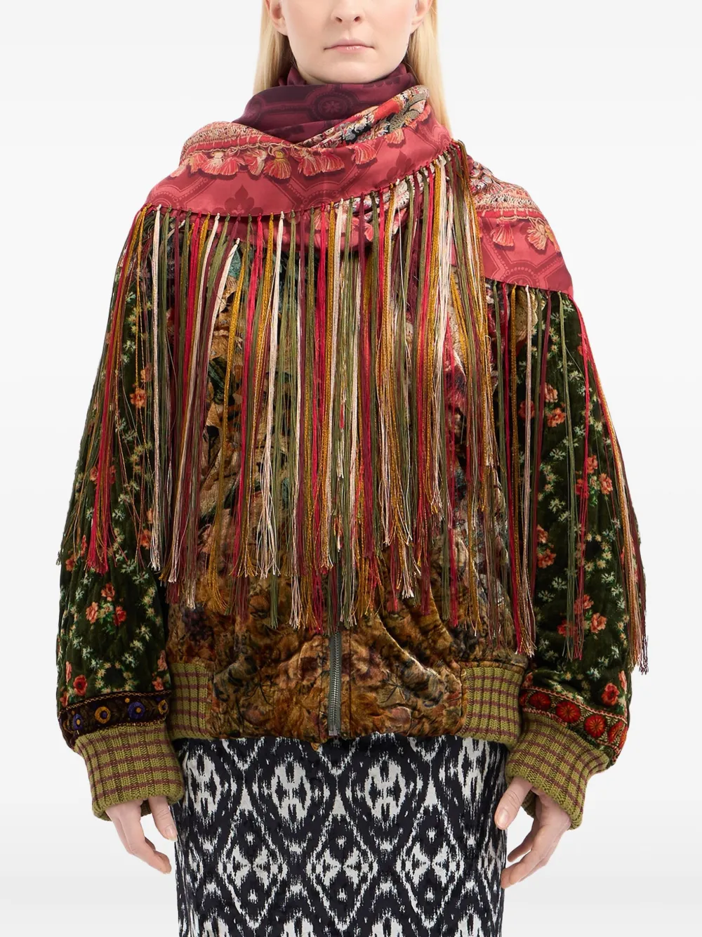 Pierre-Louis Mascia paisley-pattern fringed scarf | Brown | Image 1