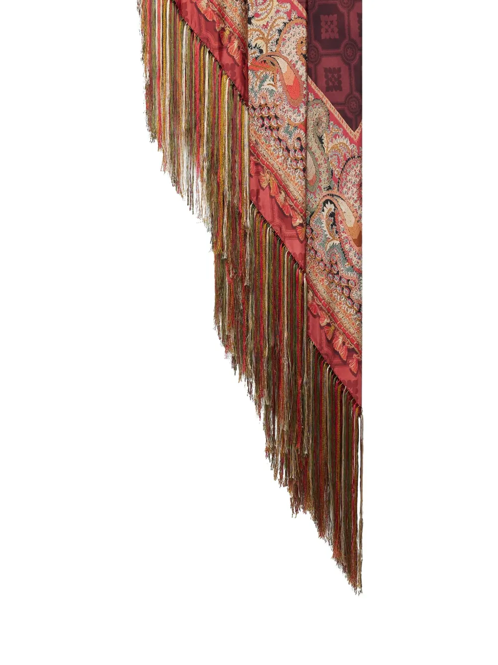 Pierre-Louis Mascia Sjaal met paisley-print en franje Bruin