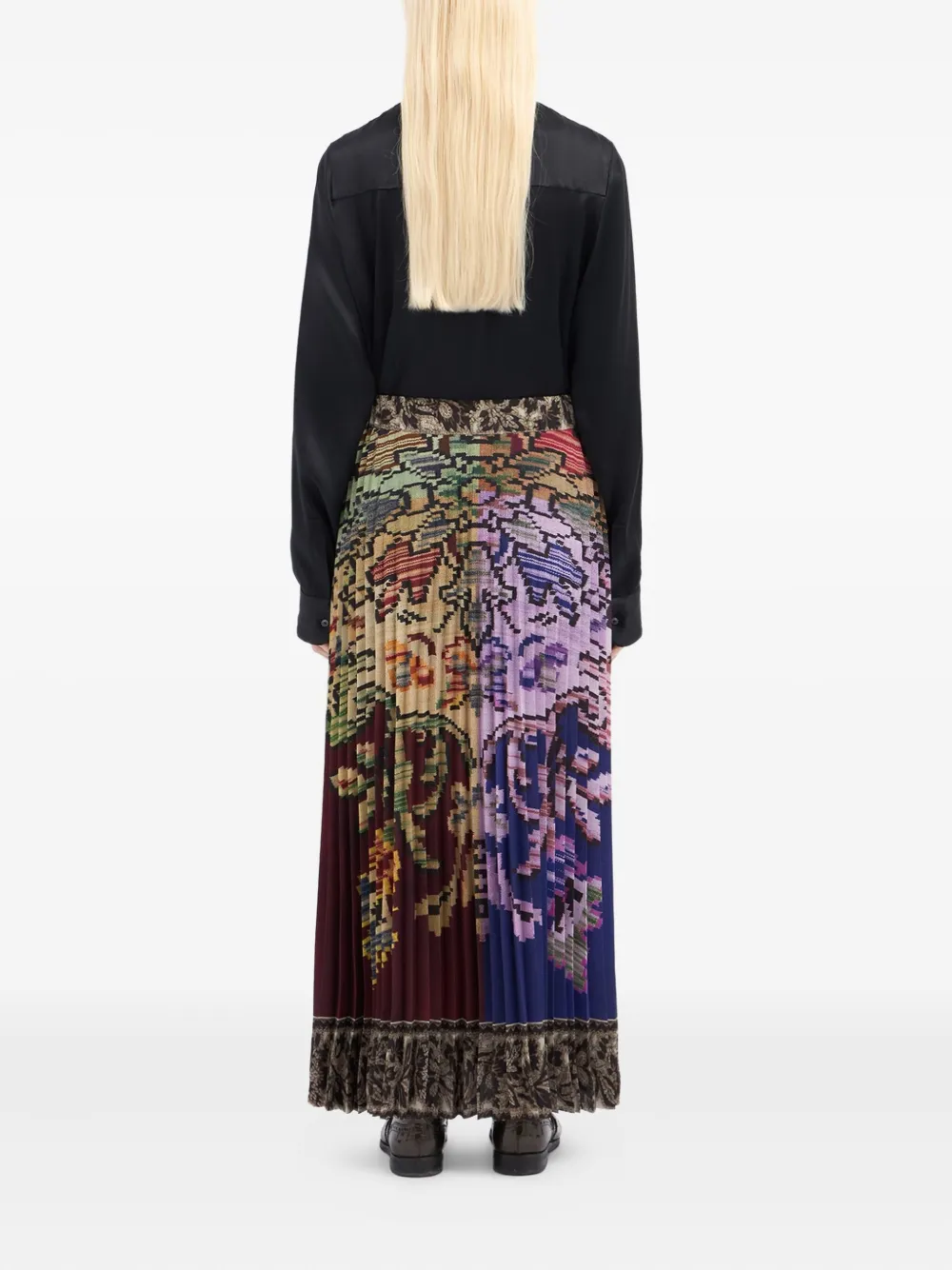 Pierre-louis Mascia Pleated Floral-print Skirt In Multi