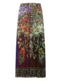Pierre-Louis Mascia pleated floral-print skirt - Brown