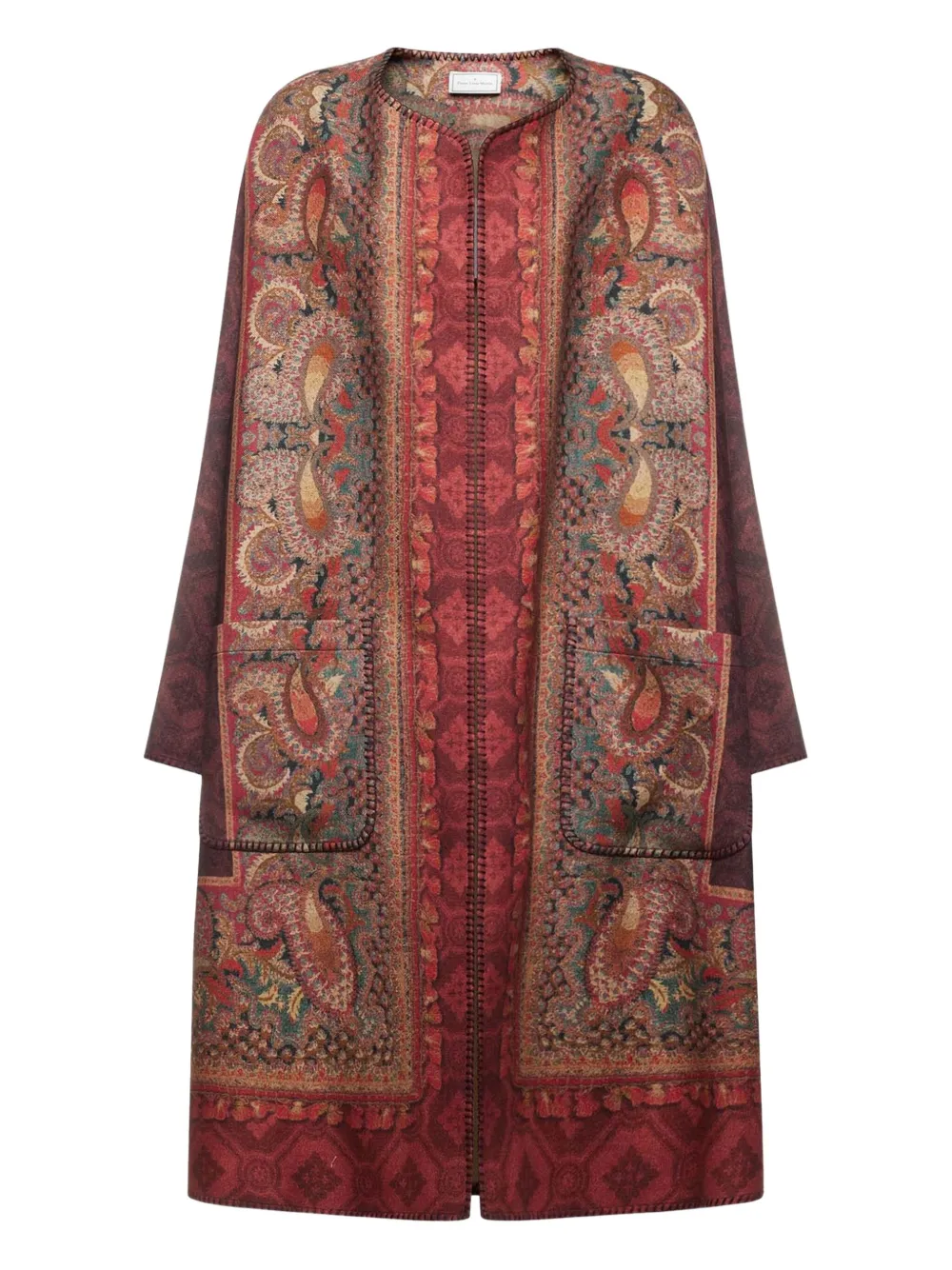 Pierre-Louis Mascia paisley-print panelled coat | Red | Image 1