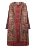 Pierre-Louis Mascia paisley-print panelled coat - Red