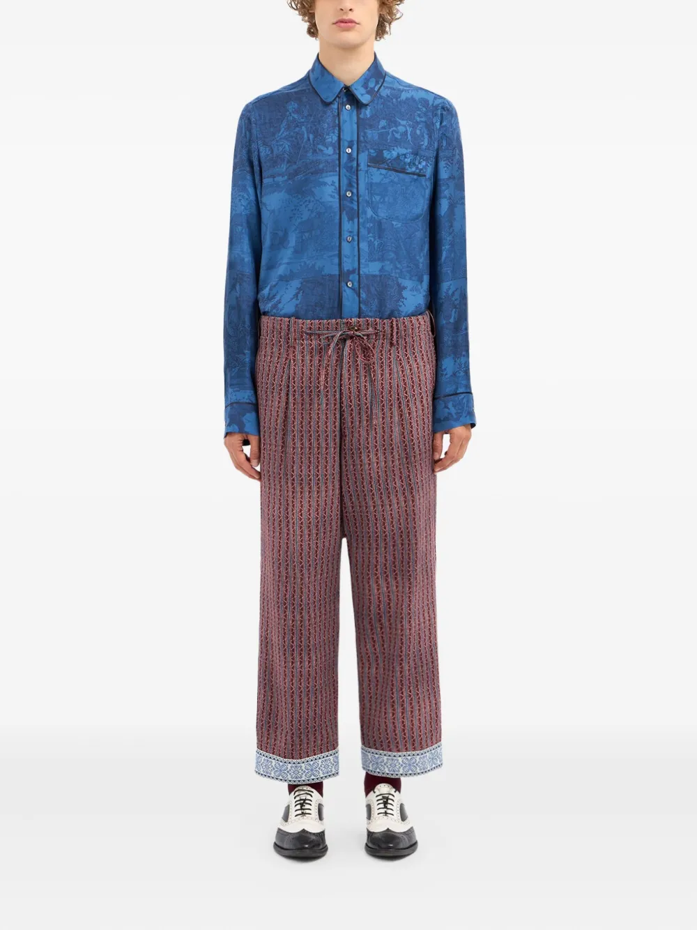Pierre-louis Mascia Drawstring-waist Trousers In Red
