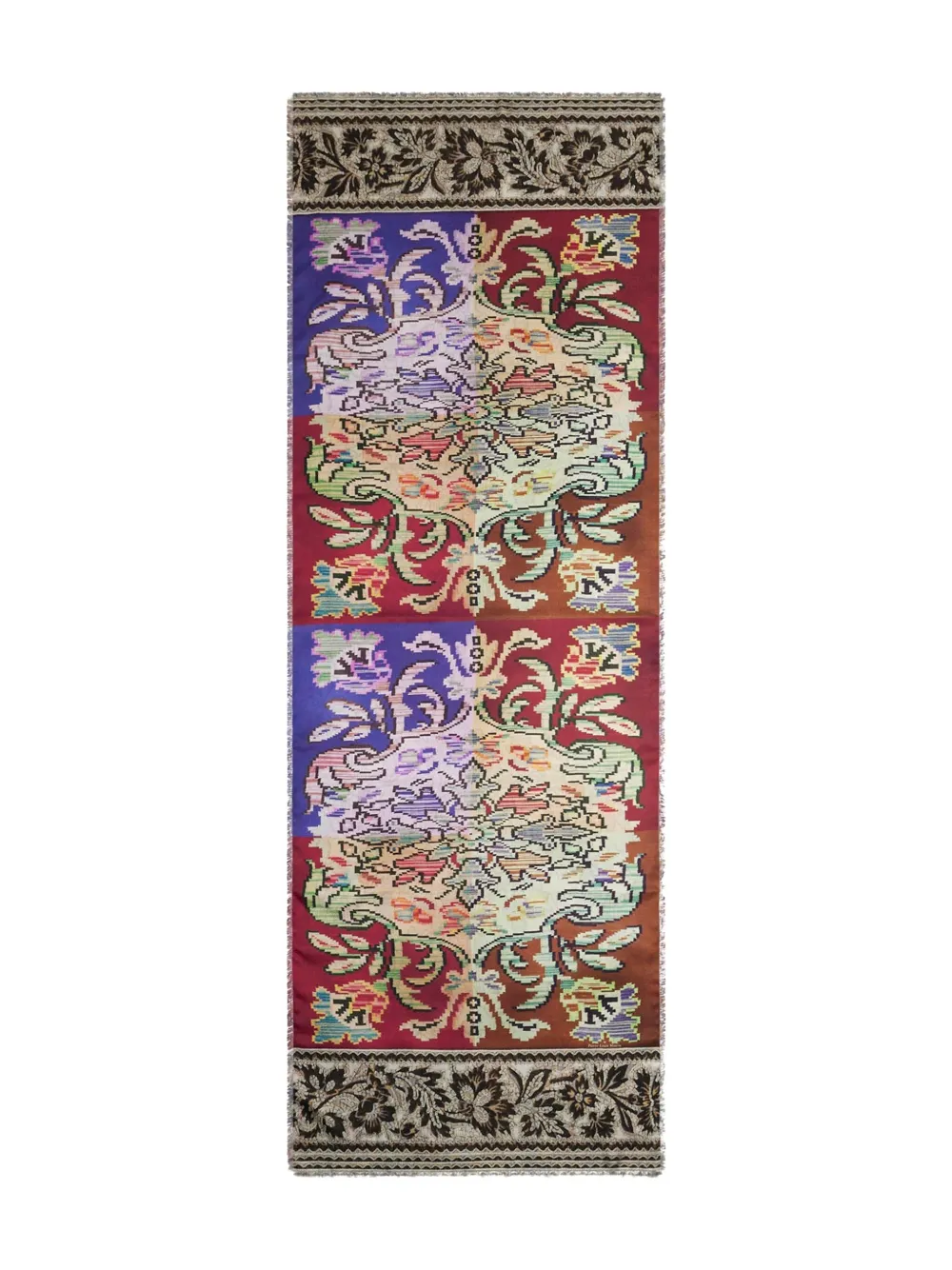 Pierre-louis Mascia Geometric-pattern Scarf In Red
