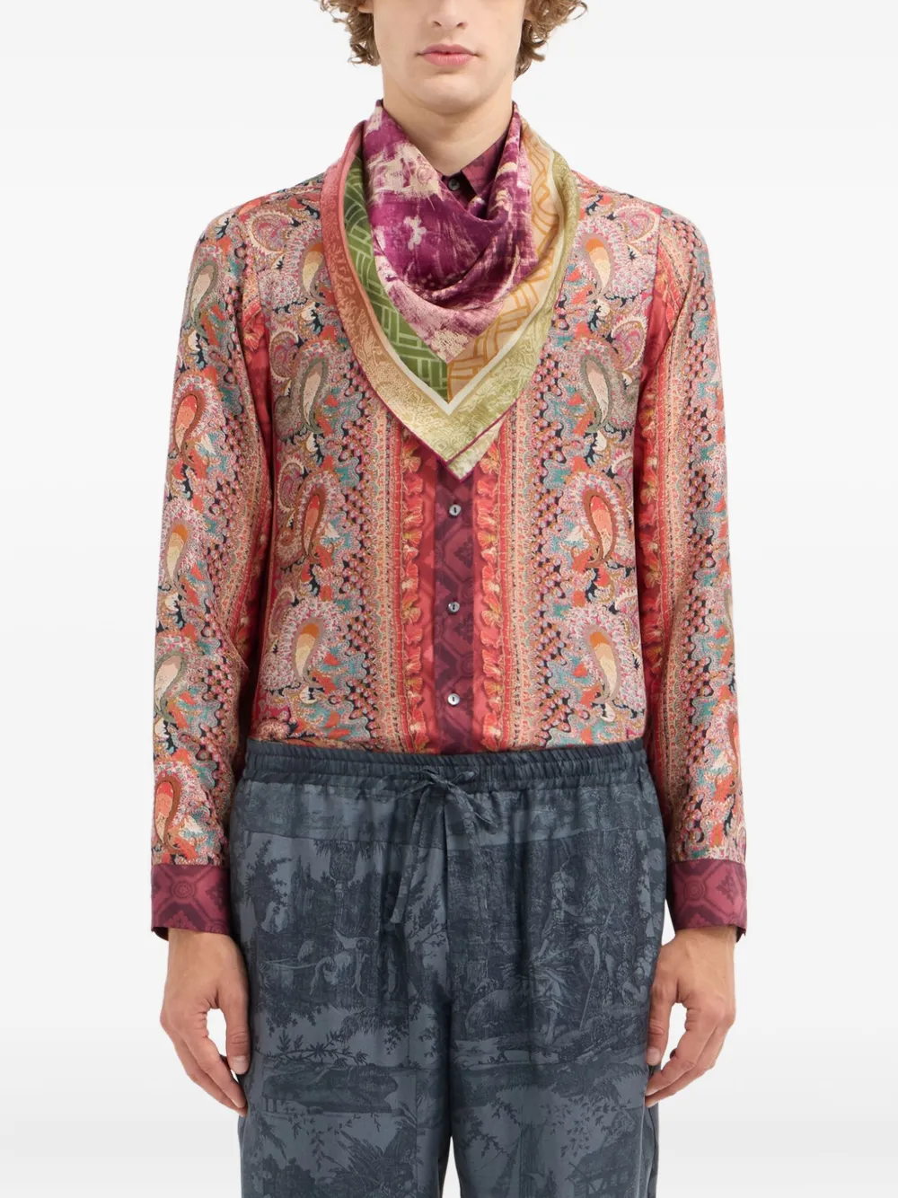 Pierre-louis Mascia Abstract-print Silk Scarf In Multi