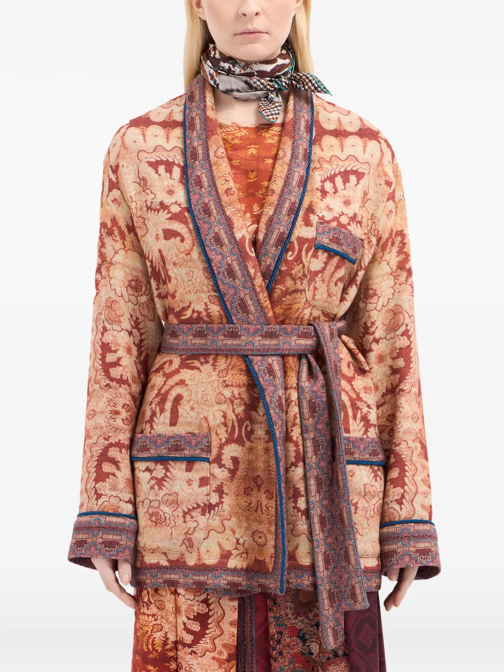  Pierre-louis Mascia Patterned Square Scarf - Brown 