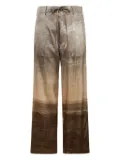 Pierre-Louis Mascia landscape-print drawstring-waist trousers - Brown