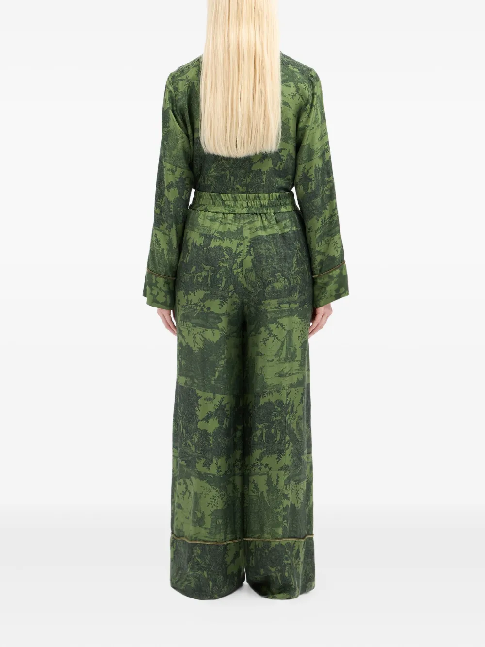 Pierre-louis Mascia Landscape-pattern Trousers In Green