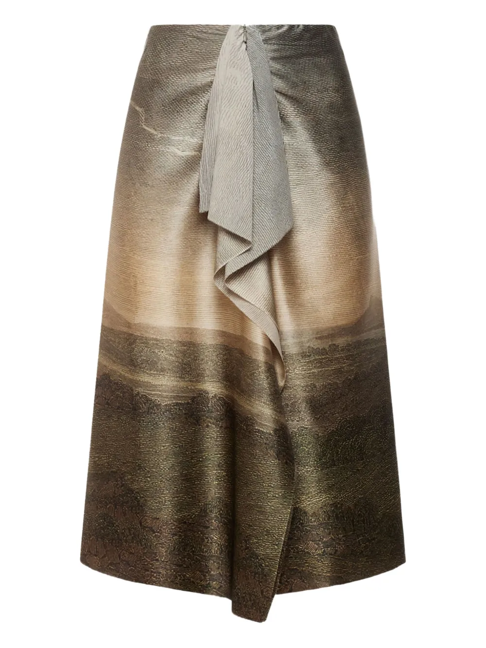 Pierre-Louis Mascia ruffle-detail midi skirt | Brown | Image 1