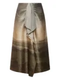 Pierre-Louis Mascia ruffle-detail midi skirt - Brown
