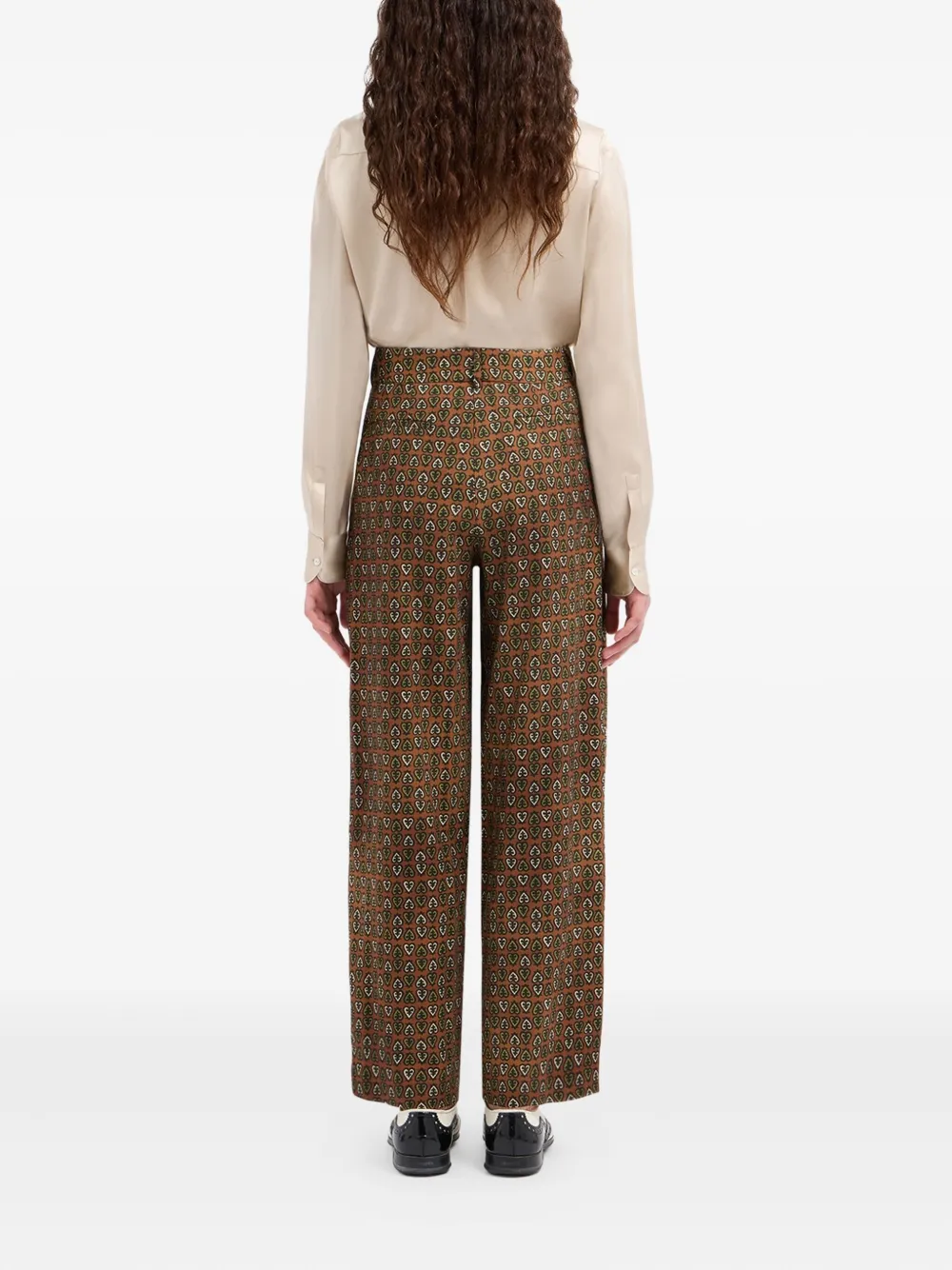 Pierre-louis Mascia Patterned Trousers In Brown