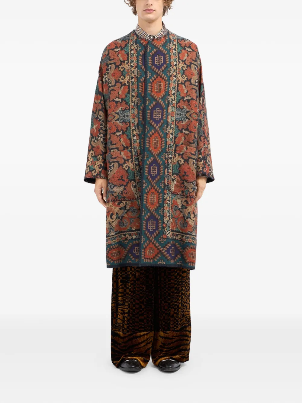 Pierre-Louis Mascia tapestry-pattern pocket coat | Single Breasted Coats | Image 2