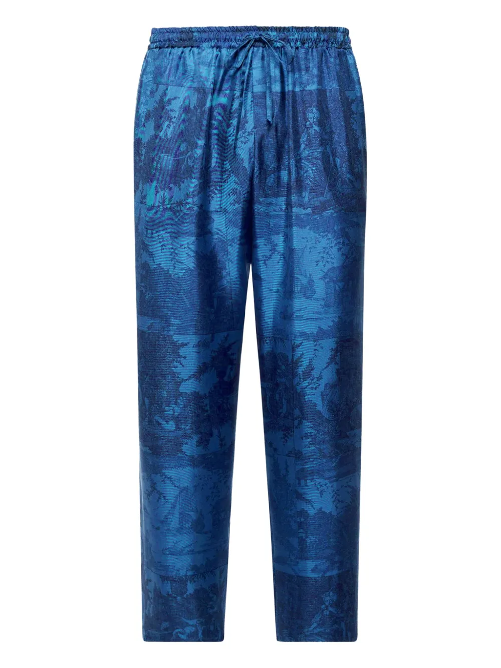 Pierre-Louis Mascia landscape-print drawstring trousers | Blue | Image 1