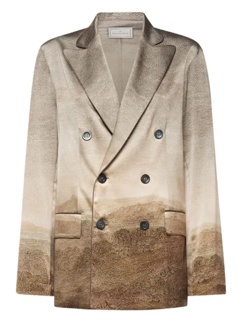 Pierre-Louis Mascia landscape-print double-breasted jacket