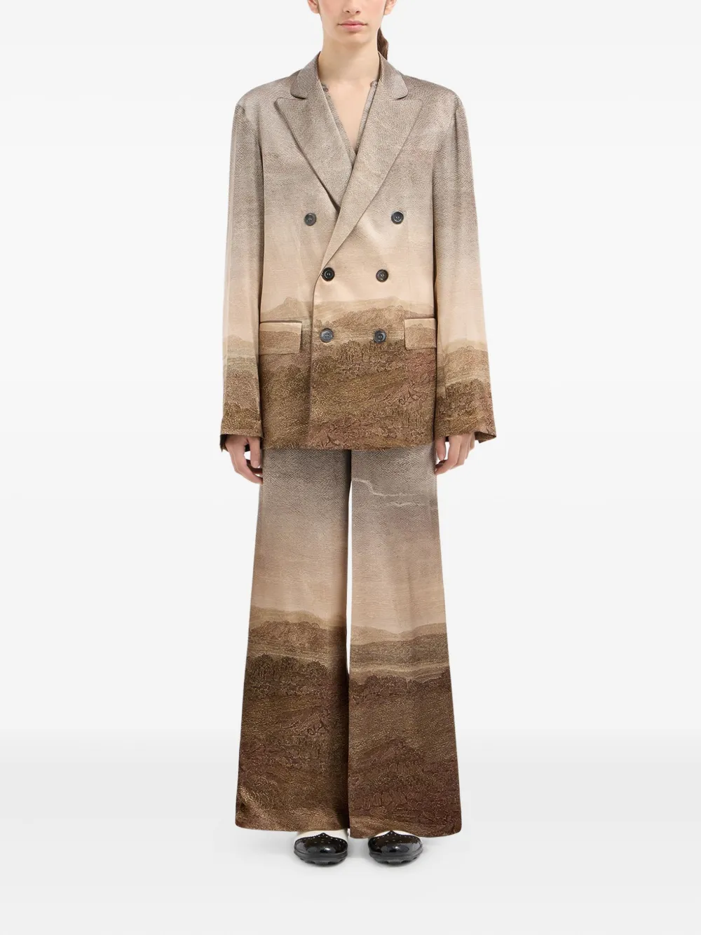 Pierre-Louis Mascia landscape-print double-breasted jacket | Suit & Dinner Jackets | Image 2