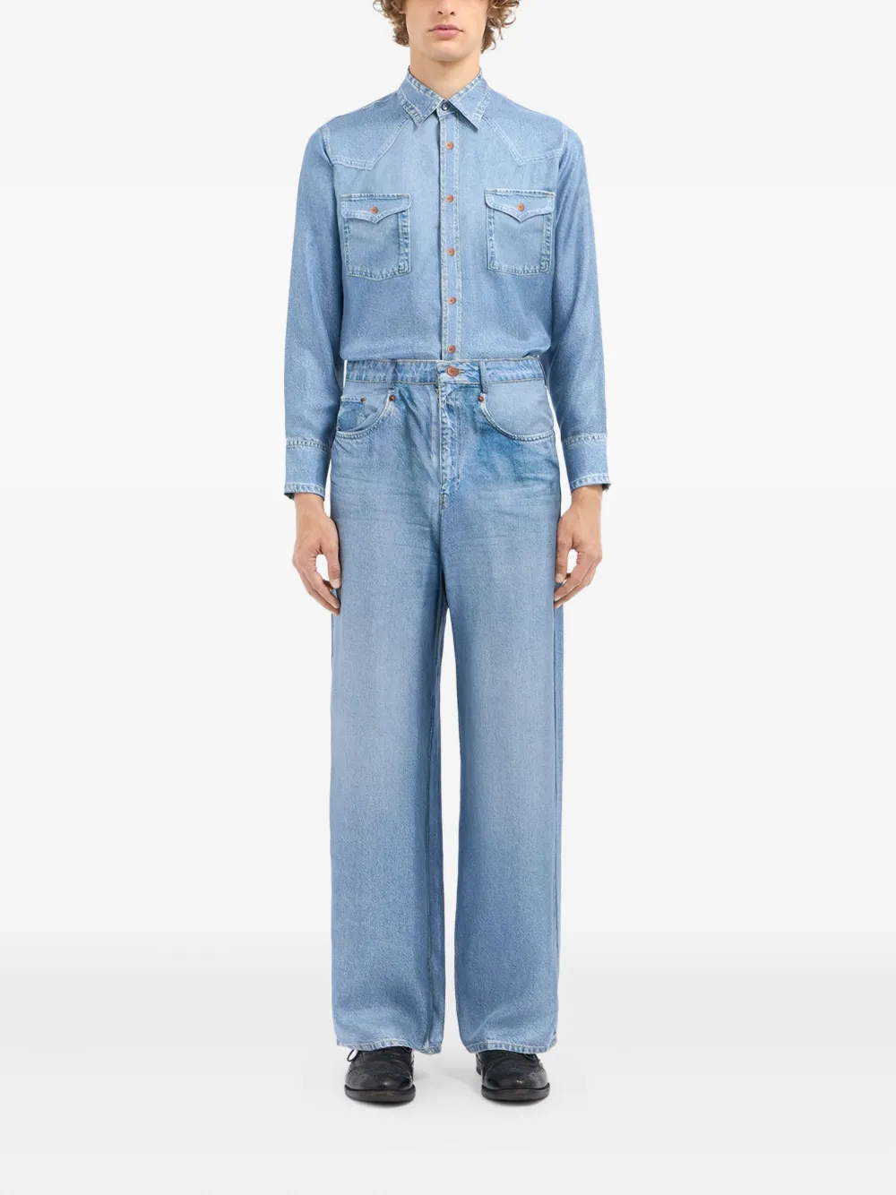 Pierre-louis Mascia Silk Trousers In Blue