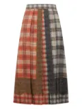 Pierre-Louis Mascia check-pattern midi skirt - Orange