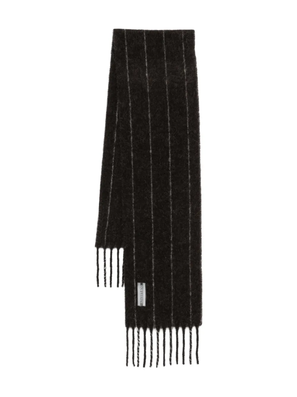 OUR LEGACY pinstriped fringe scarf | Brown | Image 1
