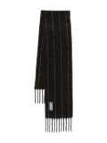 OUR LEGACY pinstriped fringe scarf - Brown