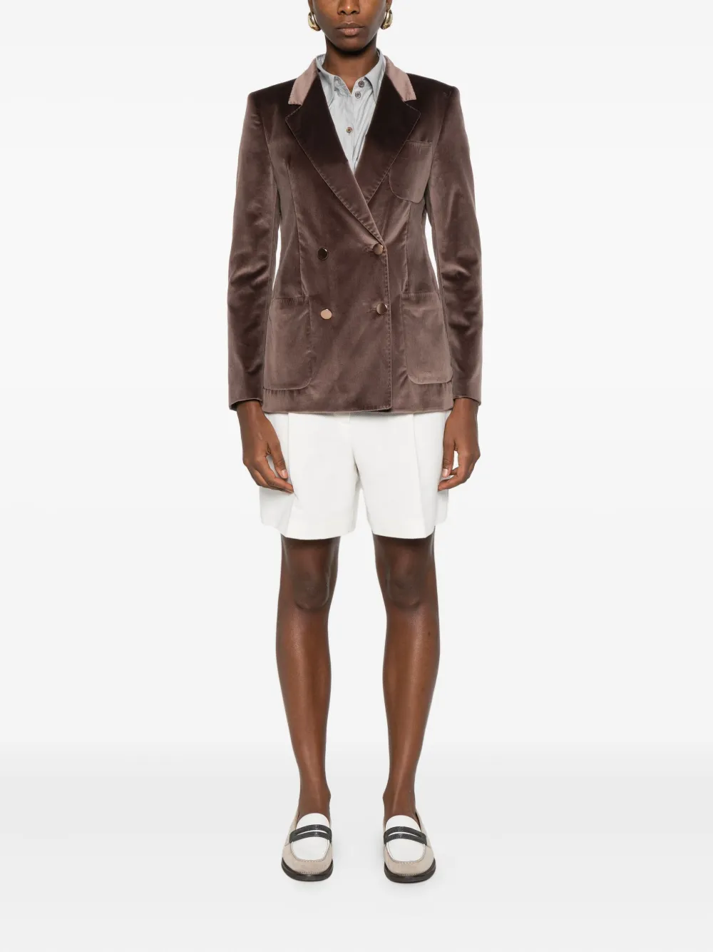 Tagliatore double-breasted velvet jacket | Fitted Jackets | Image 2