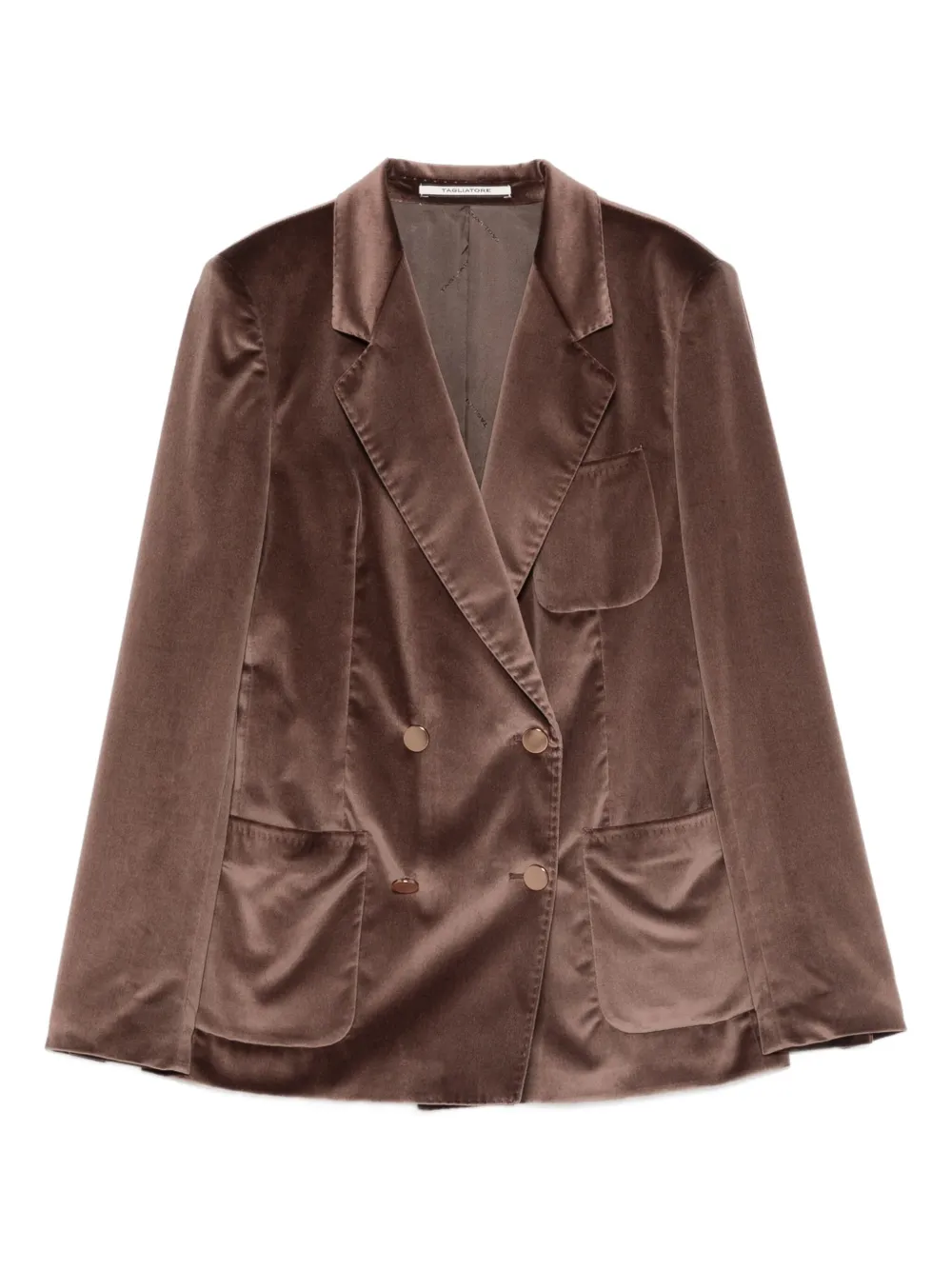 Tagliatore double-breasted velvet jacket | Brown | Image 1
