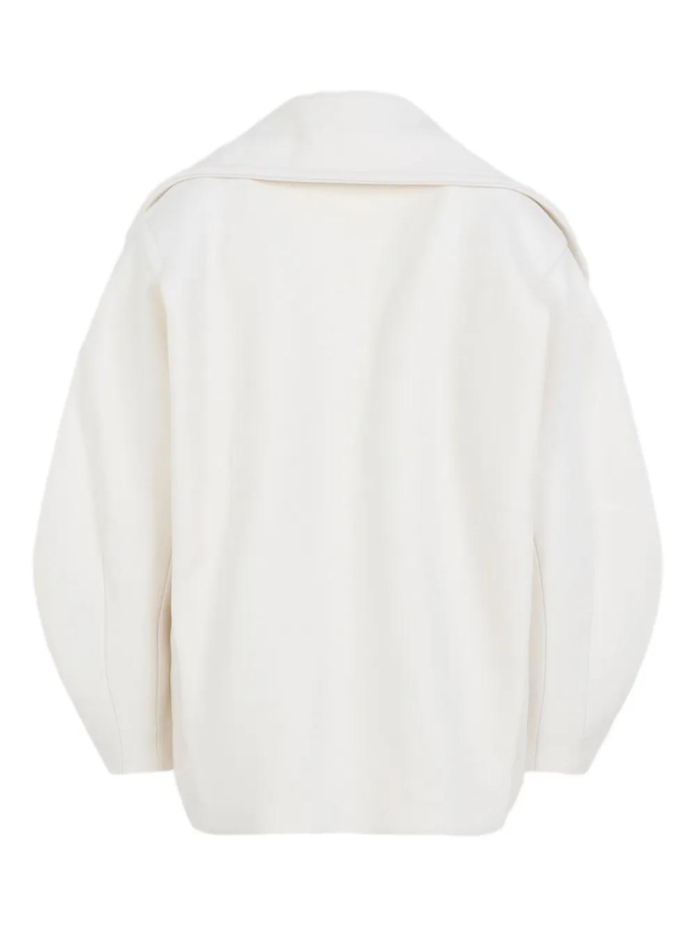 Jacquemus Ovalo Double-breasted Short Coat In White