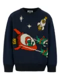Molo rocket-embellishment crew-neck sweater - Blue
