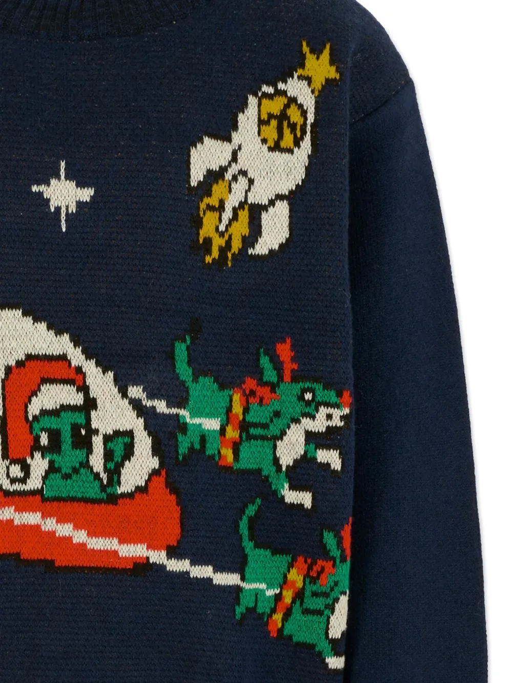 Molo Rocket-embellishment Crew-neck Sweater In Blue