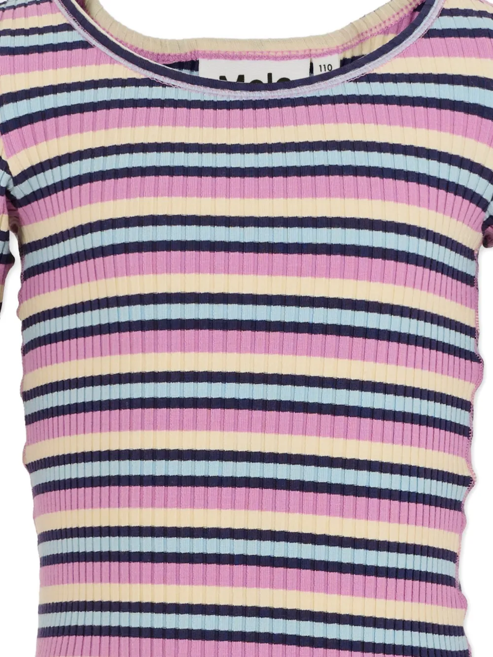 Molo Knitted Striped Long-sleeve Top In Pink