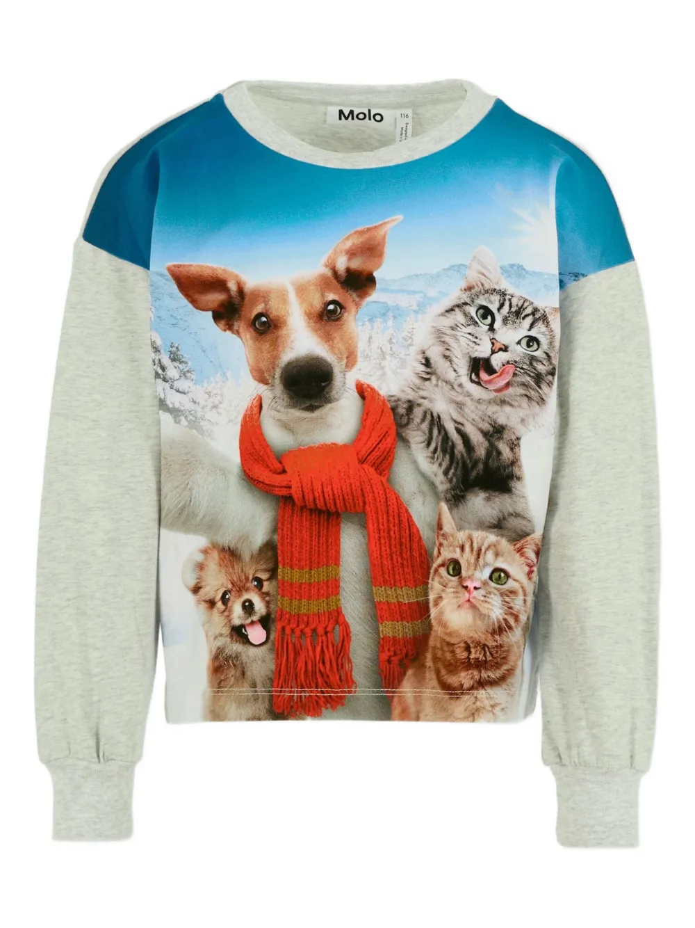 Molo animal-print long-sleeve sweatshirt | Grey | Image 1