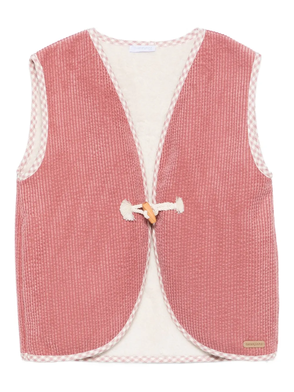 LARANJINHA corduroy check-trimmed waistcoat - Pink