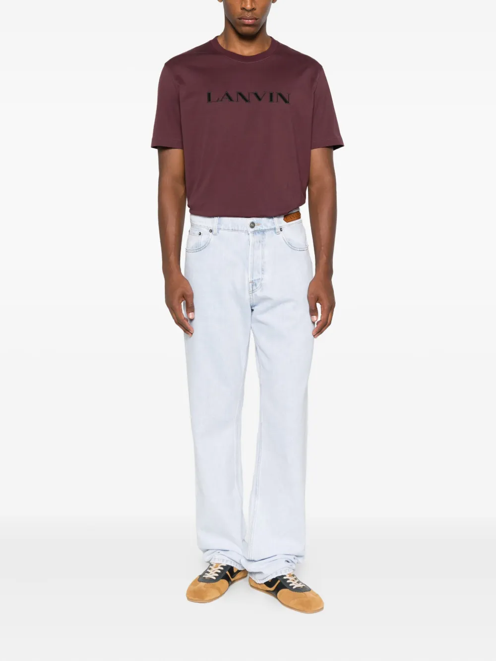 Lanvin T-shirt met geborduurd logo - Rood