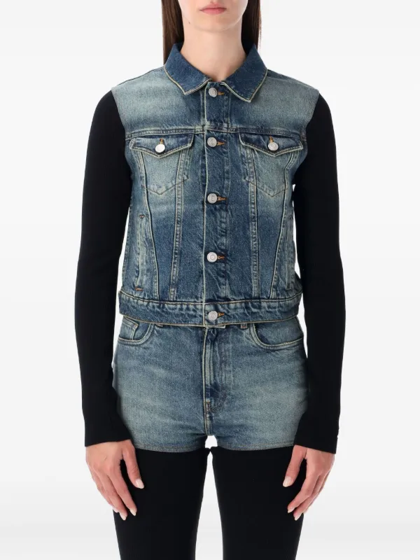 Coperni Ribbed Denim Jacket in Blue
